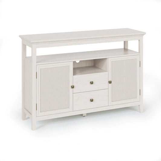 52.8 Rattan Sideboard, Boho Farmhouse Storage Cabinet with Adjustable Shelves, Accent Buffet Cabinet for Kitchen