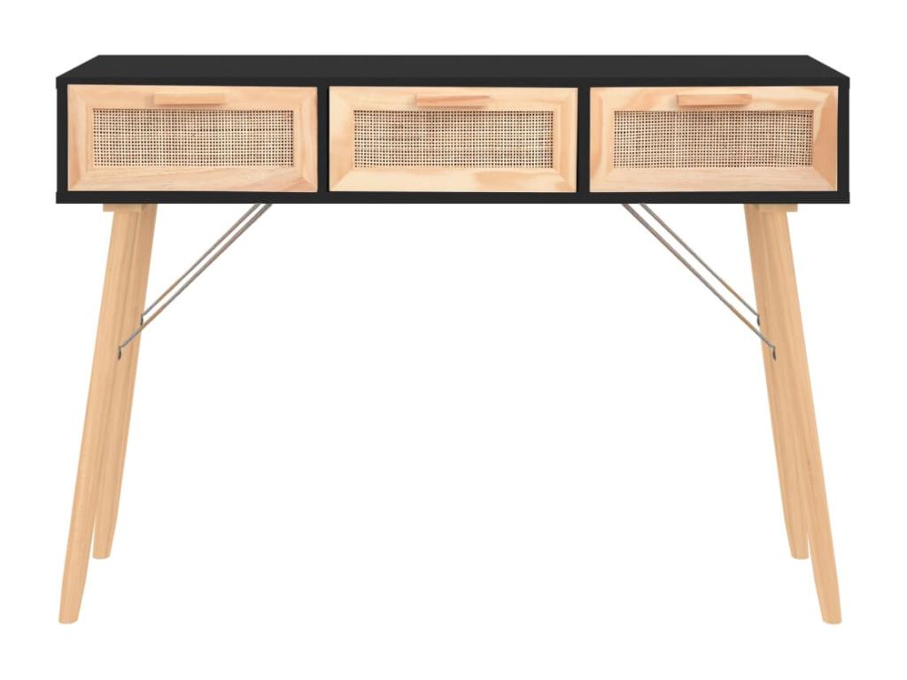 Black Solid Wood Table, 105 x 30 x 75 cm