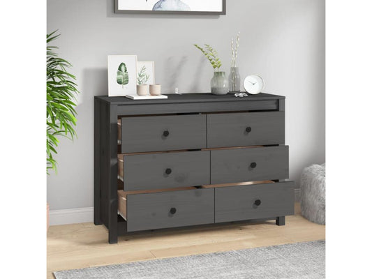 Gray Pine Wood Wardrobe, 100 x 40 x 72 cm