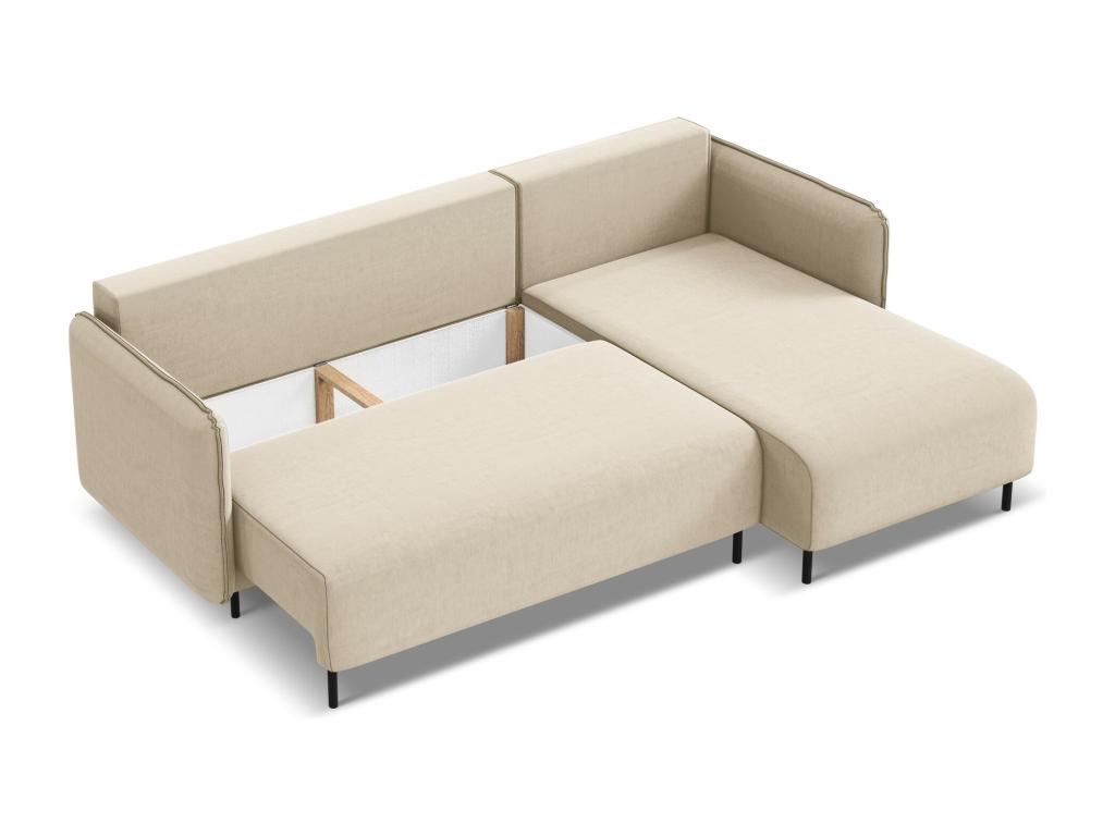 Beige Velvet Sofa Bed - dlz1766461490552