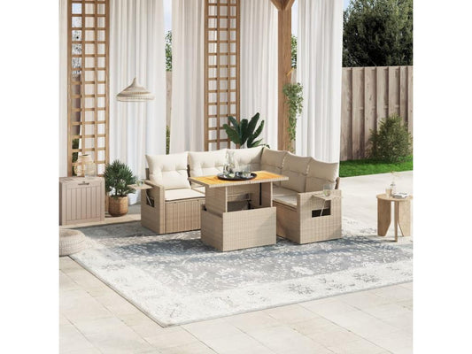 Beige Woven Resin Wicker Outdoor Furniture Set - dlz1766461226033