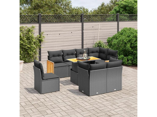 Black Woven Resin Wicker Outdoor Furniture Set
