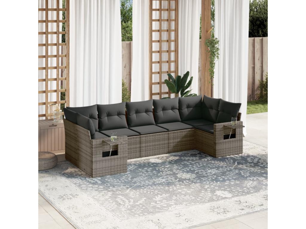 Gray Woven Resin Wicker Outdoor Furniture Set - dlz1766461658467