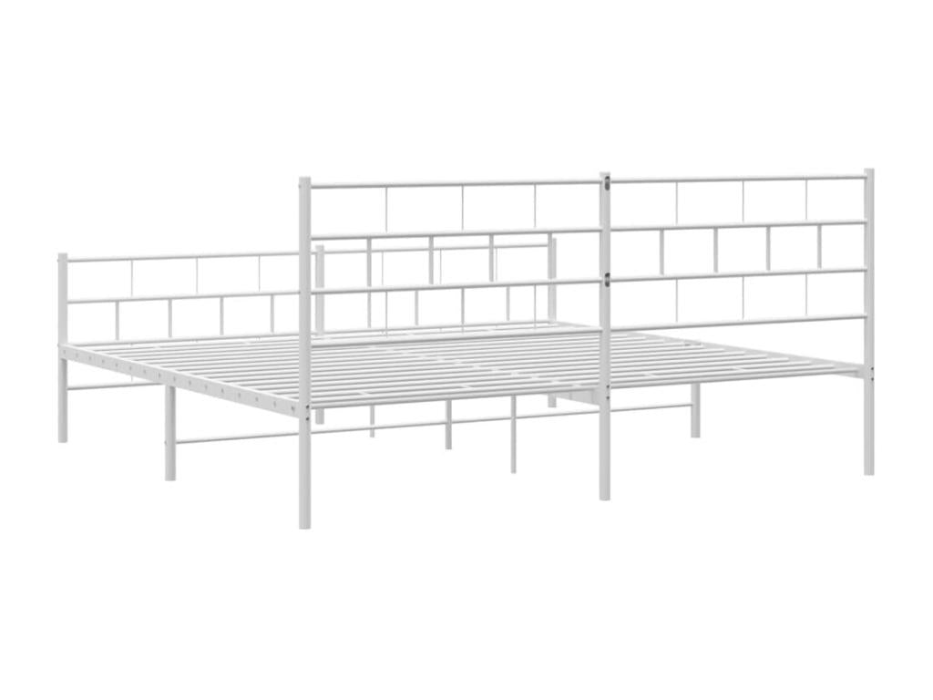 White Metal Bed Frame, 193 x 203 cm