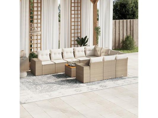 Beige Woven Resin Wicker Outdoor Furniture Set - dlz1766461659997