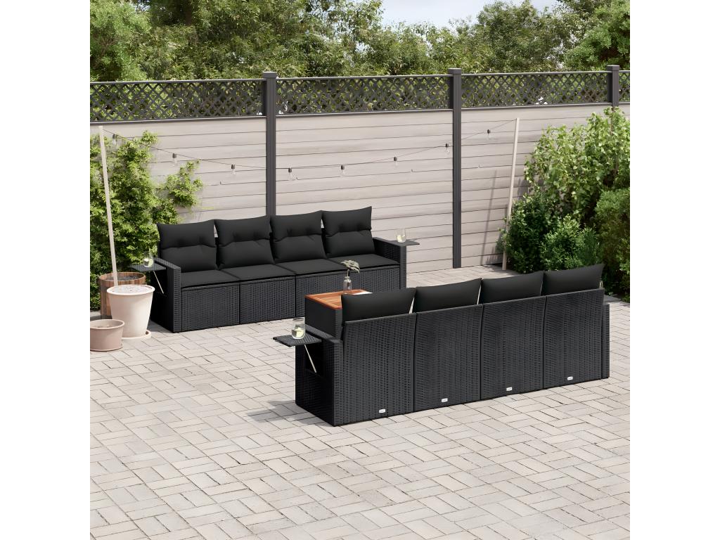 Black Woven Resin Wicker Outdoor Furniture Set - dlz1766460984062