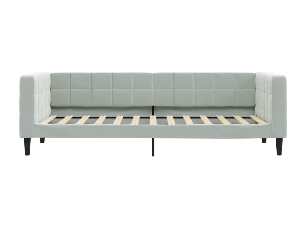 Gray Velvet Bed, 80 x 200 cm