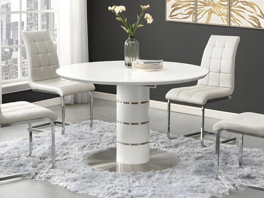 White Metal Dining Table