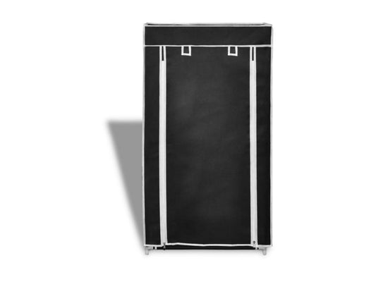 Black Fabric Wardrobe, 58 x 28 x 106 cm