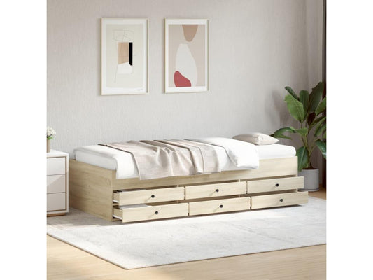 Brown Oak Wood Mattress, 90 x 190 cm