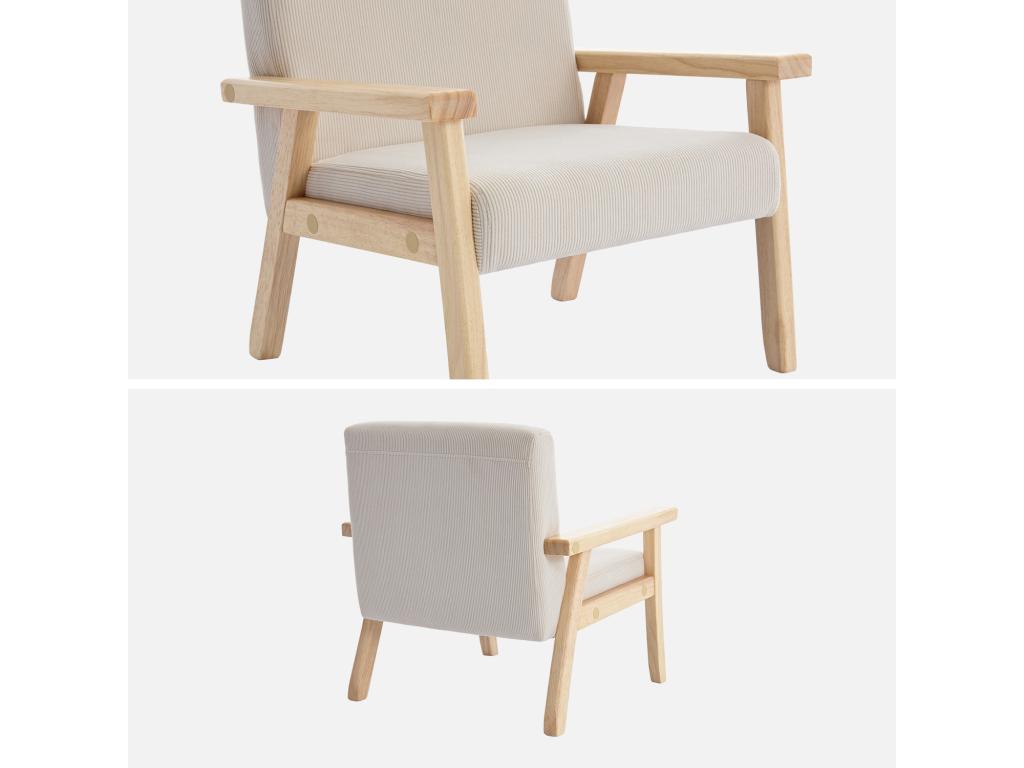 Beige Velvet Accent Chair