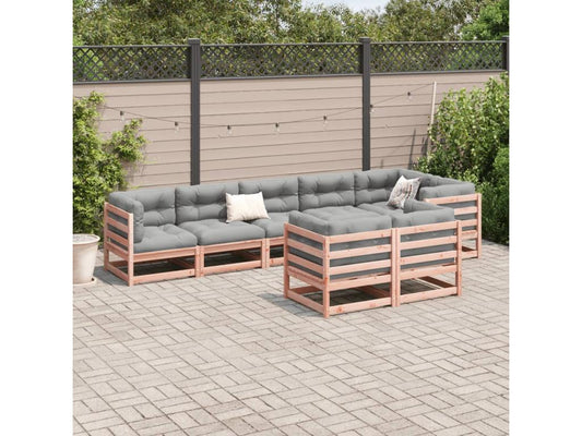 Brown Pine Wood Outdoor Furniture Set