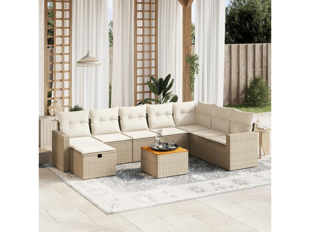 Beige Woven Resin Wicker Outdoor Furniture Set - dlz1766460988117