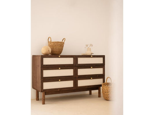 Brown Pine Wood Dresser, 76 x 120 cm
