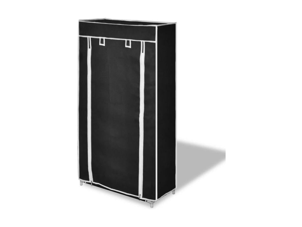Black Fabric Wardrobe, 58 x 28 x 106 cm