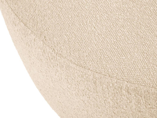 Beige Boucle Fabric Ottoman, 80 x 80 x 36 cm