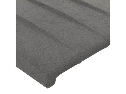 Gray Velvet Bed, 160 x 5 x 78 cm