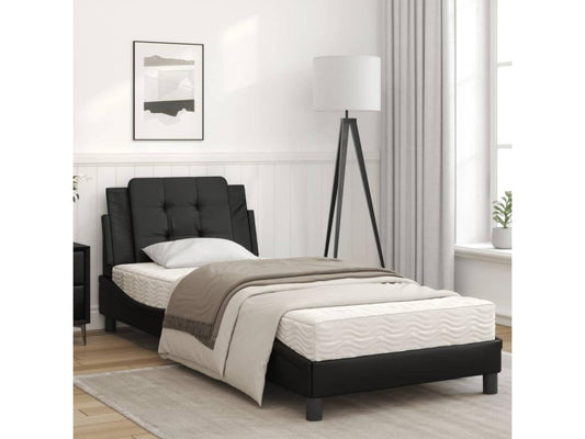 Black Faux Leather Mattress, 90 x 190 cm