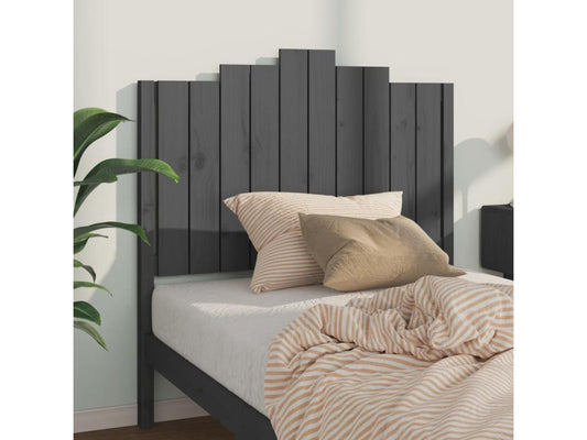 Gray Solid Wood Bed, 106 x 4 x 110 cm