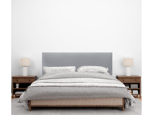 Gray Velvet Bed, 150 x 115 cm