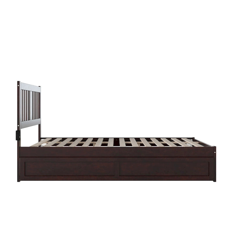 Tahoe Queen Platform Bed with Twin XL Trundle in Espresso