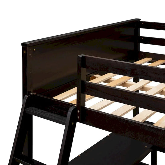 Merax Full Size Loft Bed with Shelves and Desk