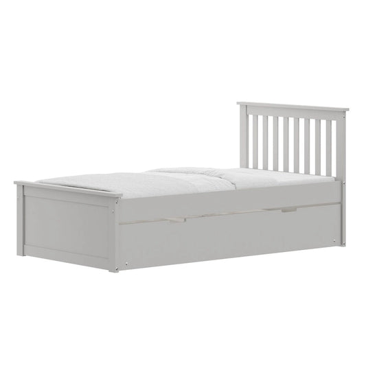 Twin Bed with Trundle, Bed Frame with Twin Size Pull-Out Trundle