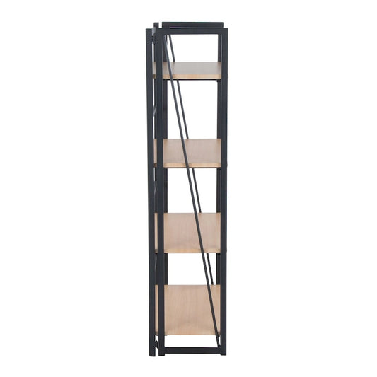 Dakota Contemporary Bookcase in Painted Metal and Natural Wood