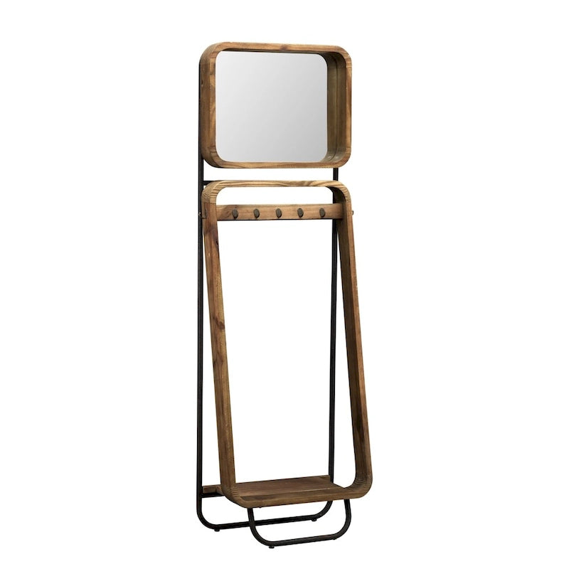 Arya Industrial Wood/ Metal Industrial Hall Tree