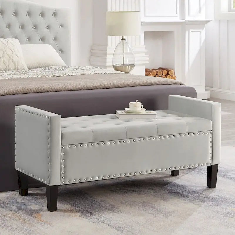 Tufted Button Storage Ottoman Bench - 48L x 18.5W x 22 H