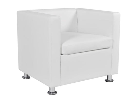 White Faux Leather Accent Chair