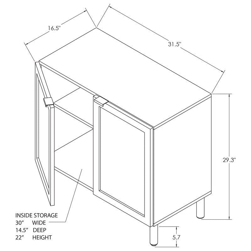 Orre Black With Black Rattan Cabinet 2 Door