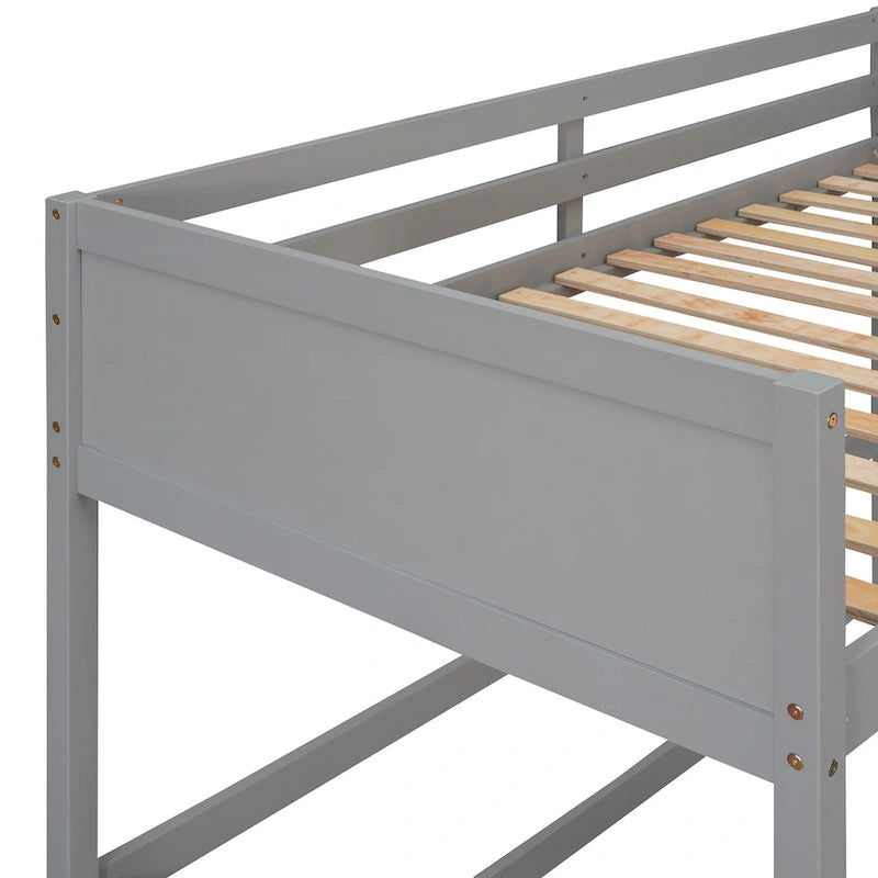 Solid Wood Twin Size Loft Bed with Safety Features