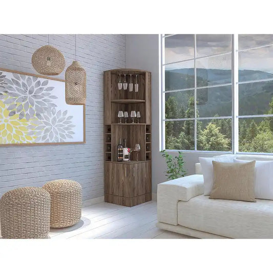 Bar Cabinet for Kitchen, Dining Room,Living Room, Dark Walnut