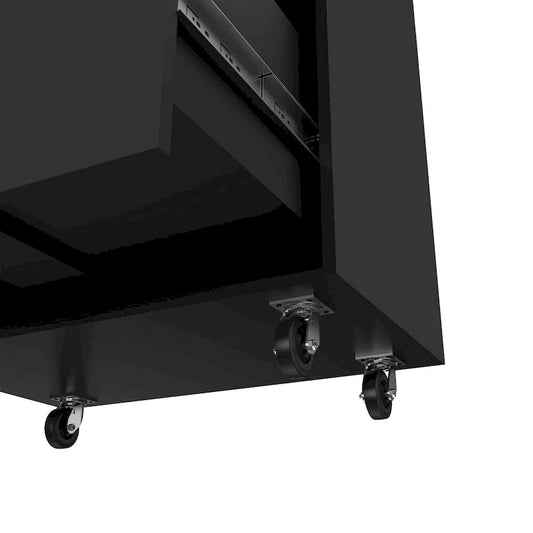 3 Drawers Storage Cabinet with Casters Lions Office, Black Wengue Finish,High quality and durable