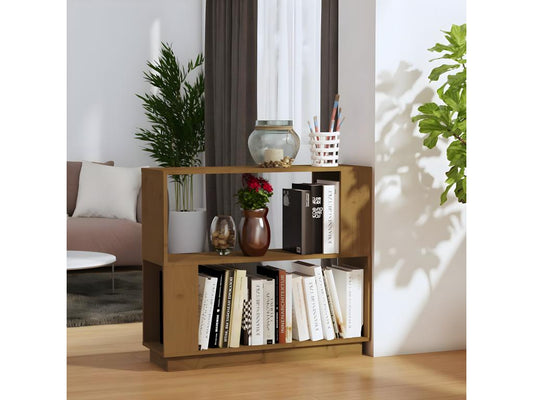 Brown Solid Wood Bookcase, 80 x 25 x 70 cm