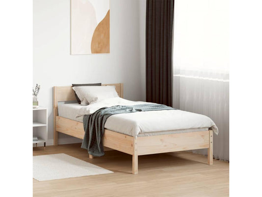 Natural Pine Wood Bed Frame, 100 x 200 cm
