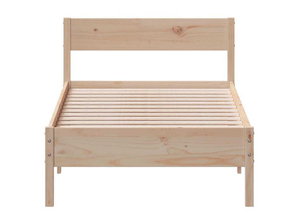 Natural Pine Wood Bed Frame, 100 x 200 cm