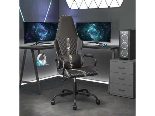 Black Faux Leather Chair - dlz1766461751330