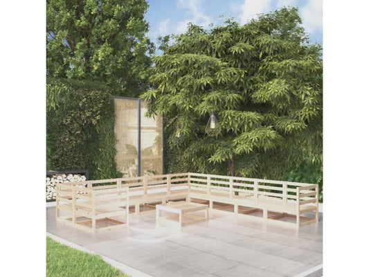 Brown Pine Wood Outdoor Furniture Set - dlz1766461812659