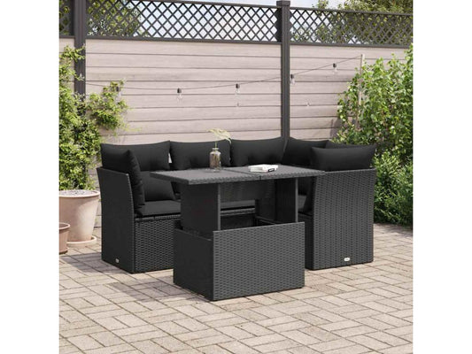 Black Woven Resin Wicker Outdoor Furniture Set - dlz1766461130878