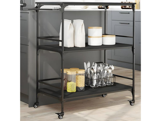 Black Engineered Wood Home Furniture, 100.5 x 50 x 105 cm