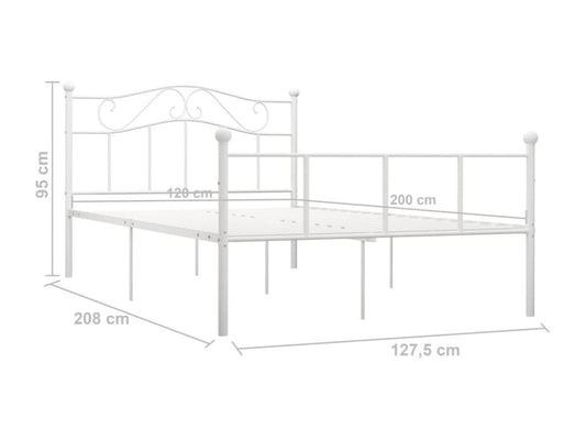 White Metal Bed Frame, 120 x 200 cm