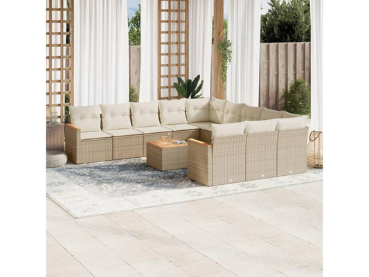 Beige Woven Resin Wicker Outdoor Furniture Set - dlz1766461256271