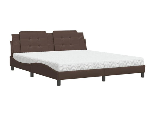Brown Faux Leather Mattress, 180 x 200 cm - dlz1766461332345