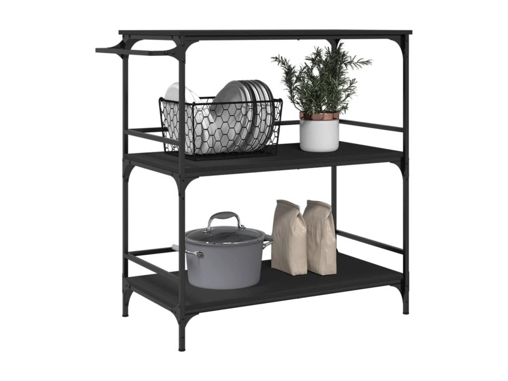 Black Engineered Wood Home Furniture, 100.5 x 50 x 105 cm