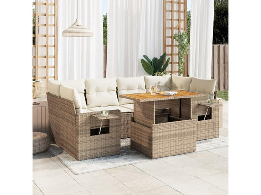 Beige Woven Resin Wicker Outdoor Furniture Set - dlz1766461720795