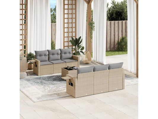 Beige Woven Resin Wicker Outdoor Furniture Set - dlz1766461176712