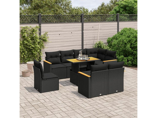 Black Woven Resin Wicker Outdoor Furniture Set - dlz1766461221930