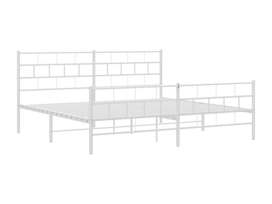 White Metal Bed Frame, 193 x 203 cm